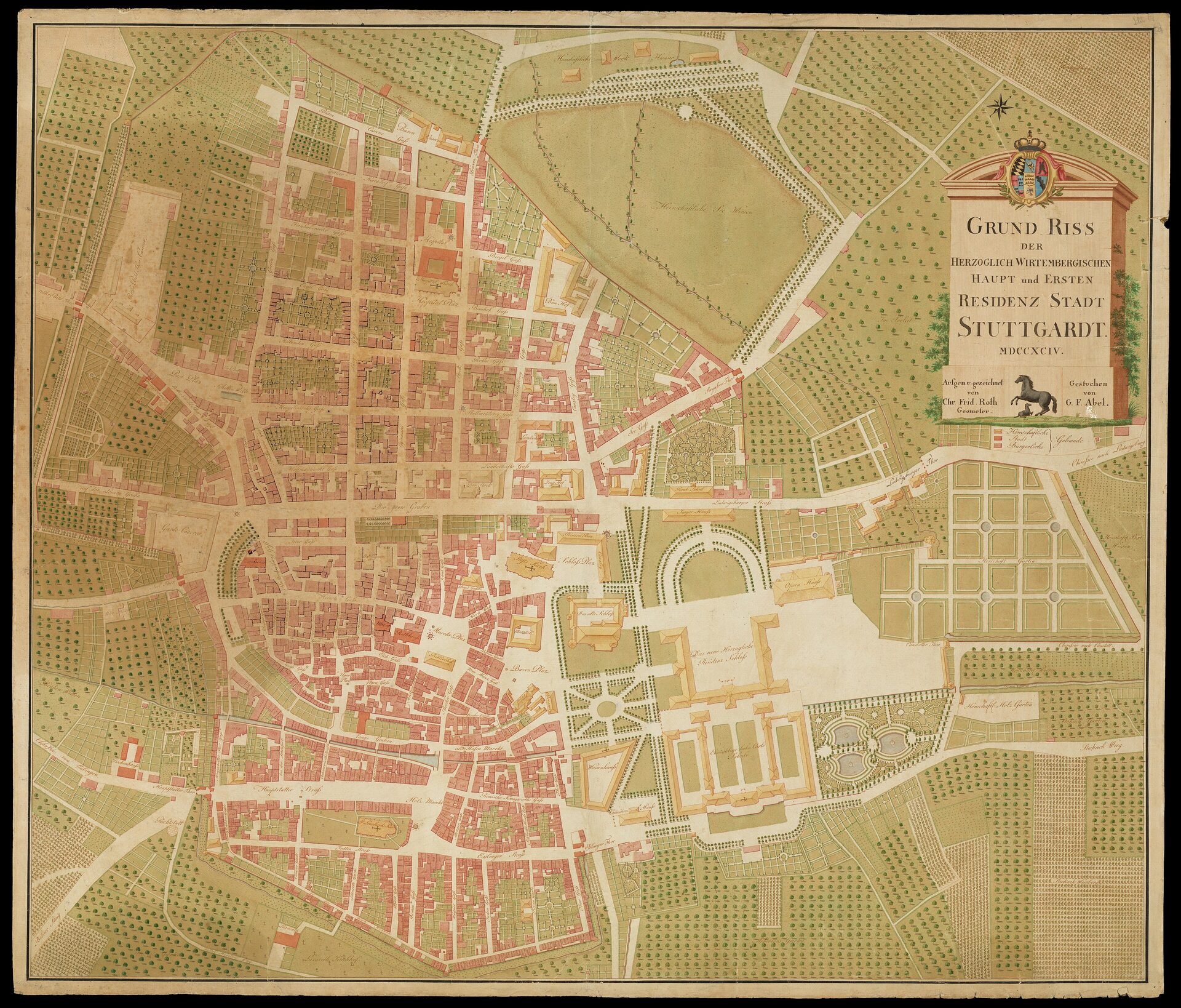 Grundriss der Herzoglich Wirtembergischen Haupt- und Ersten Residenz Stadt Stuttgardt MDCCXCIV (1794)