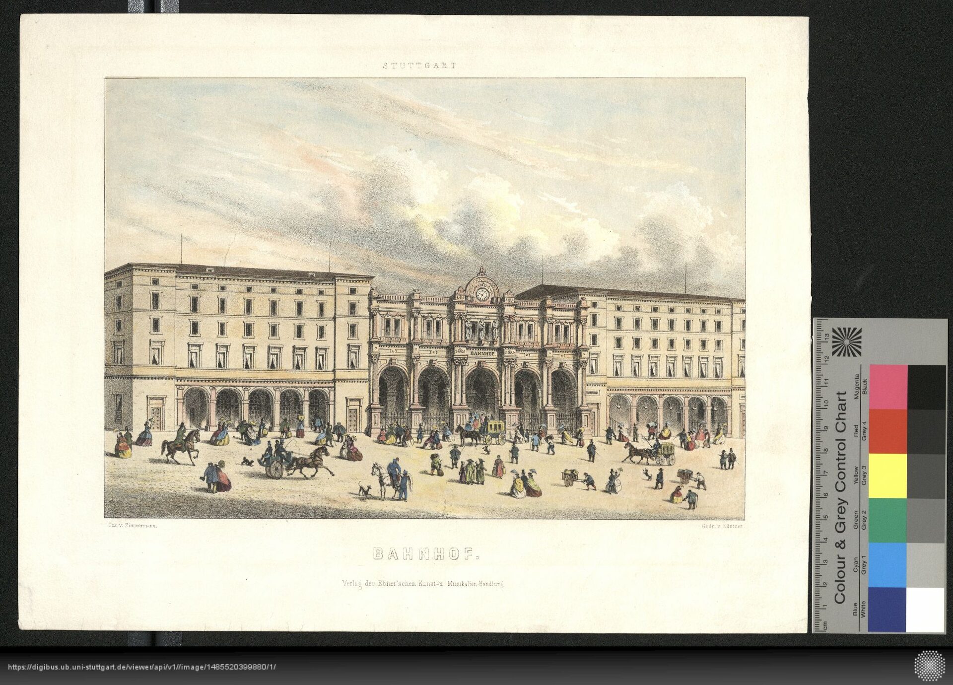 Der Stuttgarter Centralbahnhof 1864